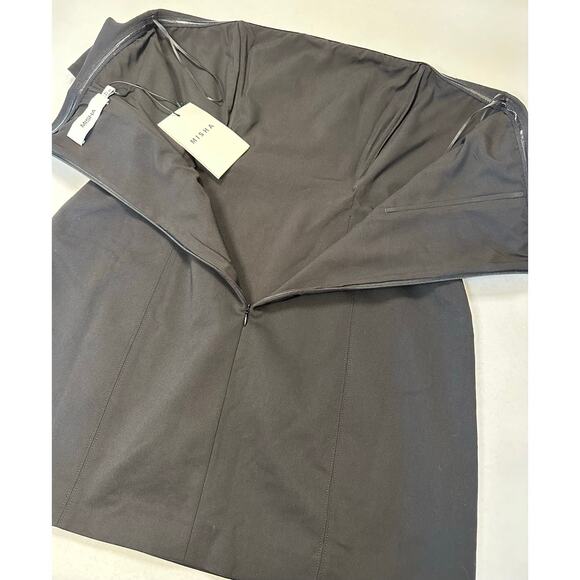 REVOLVE Misha Black Strapless Mini Dress LBD Structured Modern Minimalist XL - Picture 5 of 11